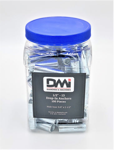 Metallics 1/2 x 13, Drop-In Anchor Zinc Plated, 100 PCS