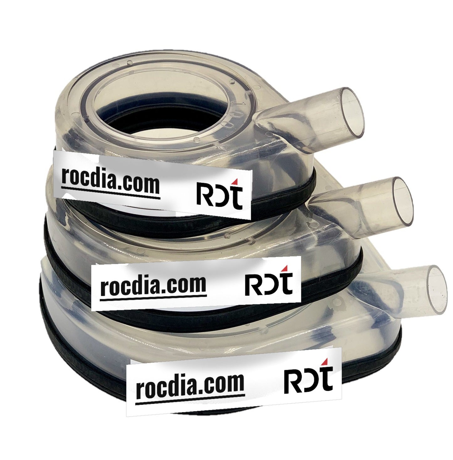 RDT Slurry Control Rings, three sizes stacked